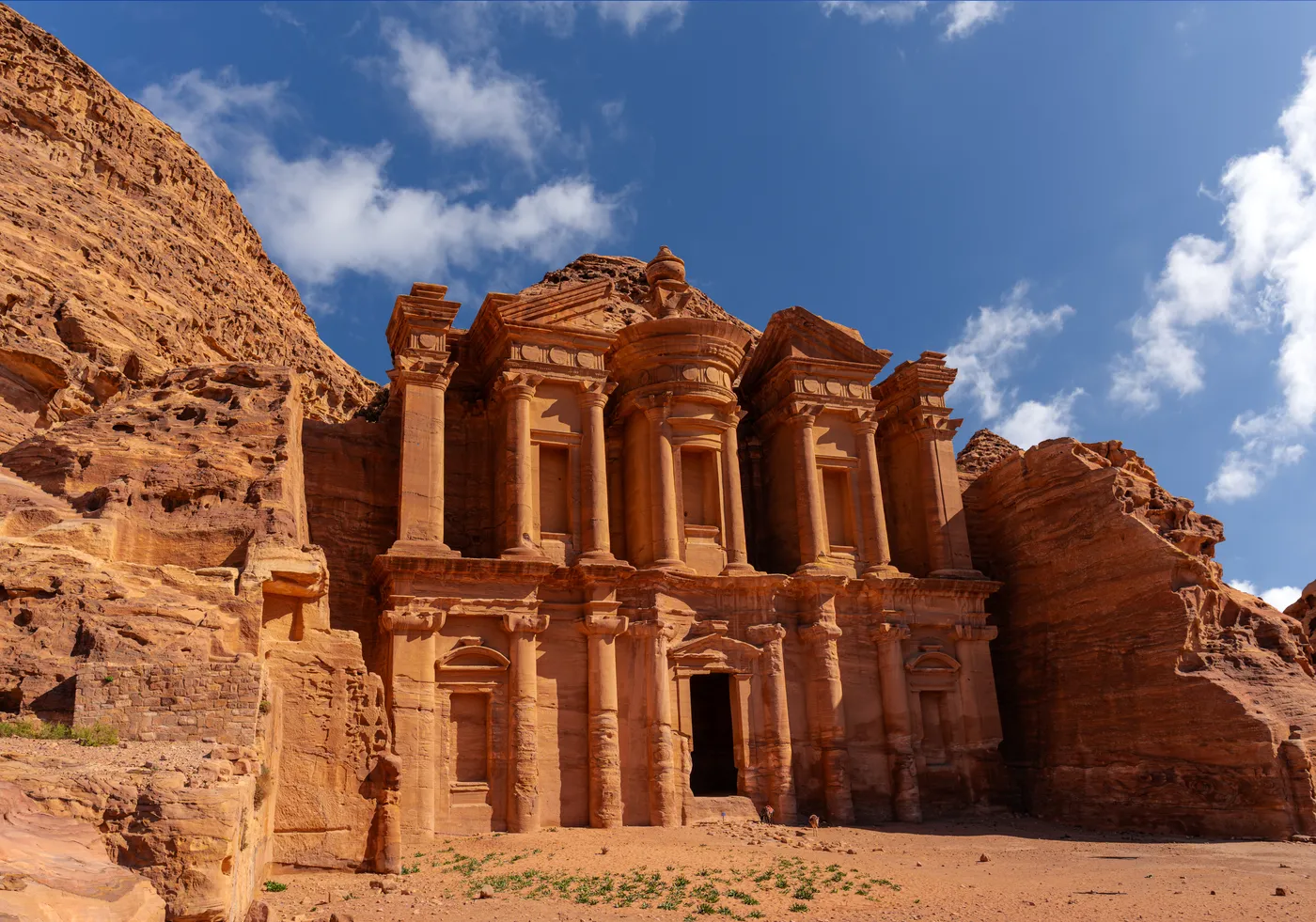 The ancient rock-carved Treasury building at Petra, Jordan