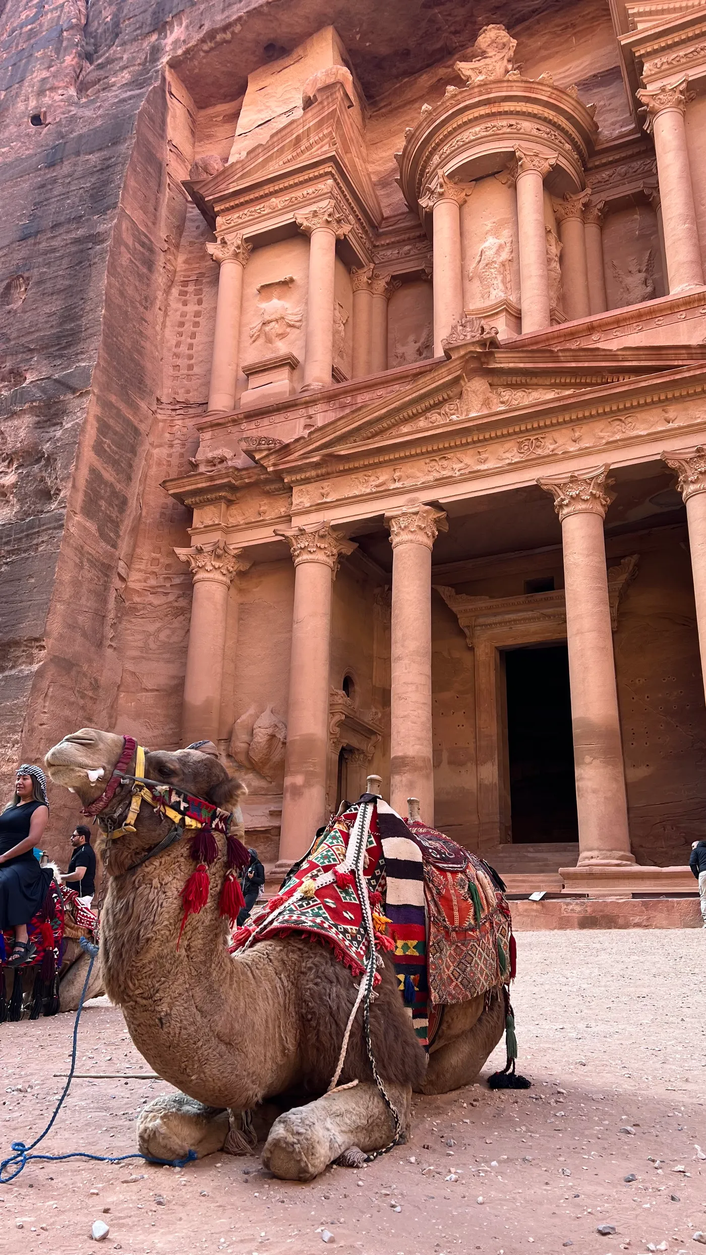 Narrow canyon passage (the Siq) leading to Petra, Jordan