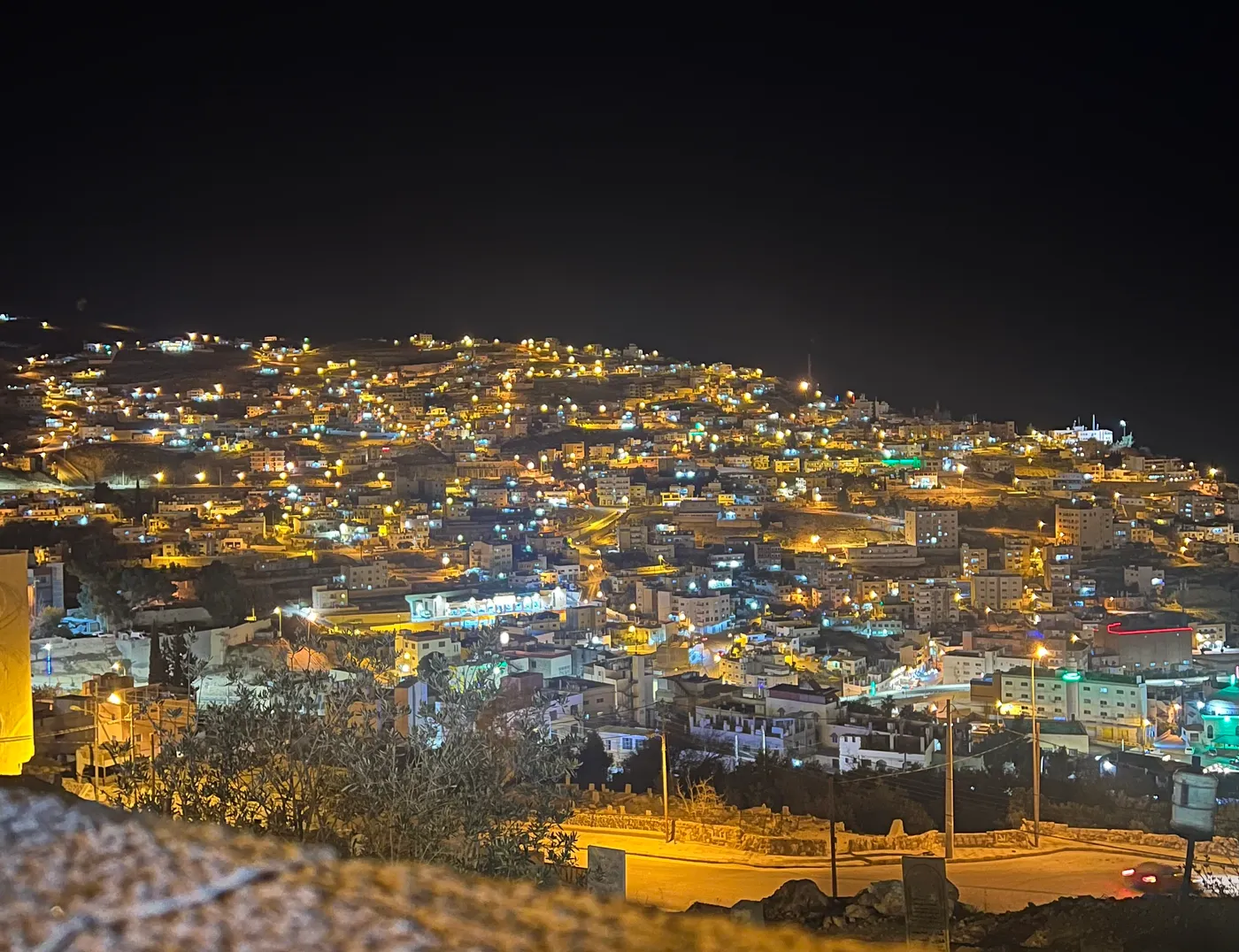 Hilly street in Wadi Musa near Petra, Jordan
