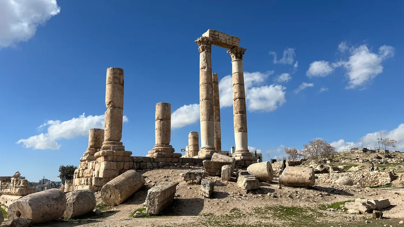 Ancient Roman ruins at the Amman Citadel in Jordan